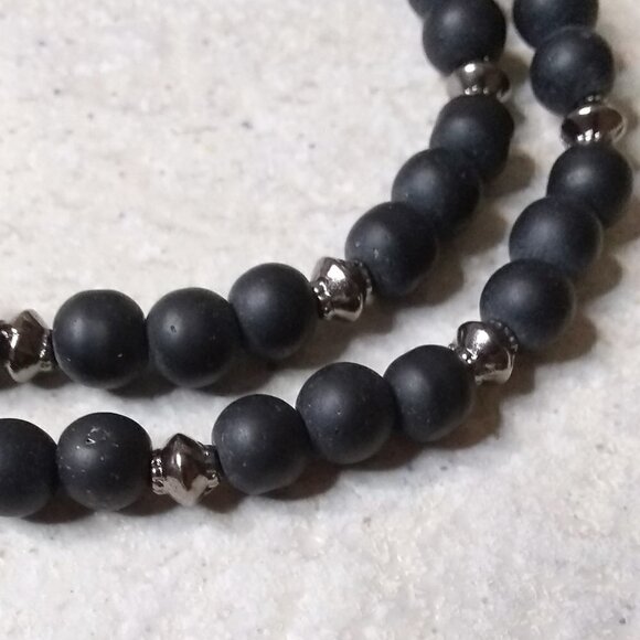 Black & Gray & Gunmetal! Owl Necklace! Bird Lovers - Owls - Wisdom - Goth -Punk - Picture 5 of 6